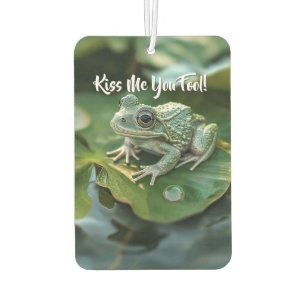 Désodorisant Pour Voiture Grenouille verte mignonne sur Lily Pad dans l'étan