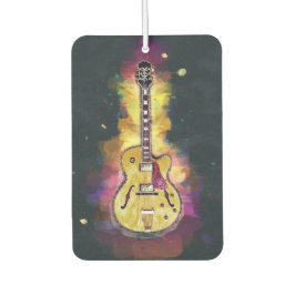 Désodorisant Pour Voiture Guitare personnalisée cool | Rose jaune pâle