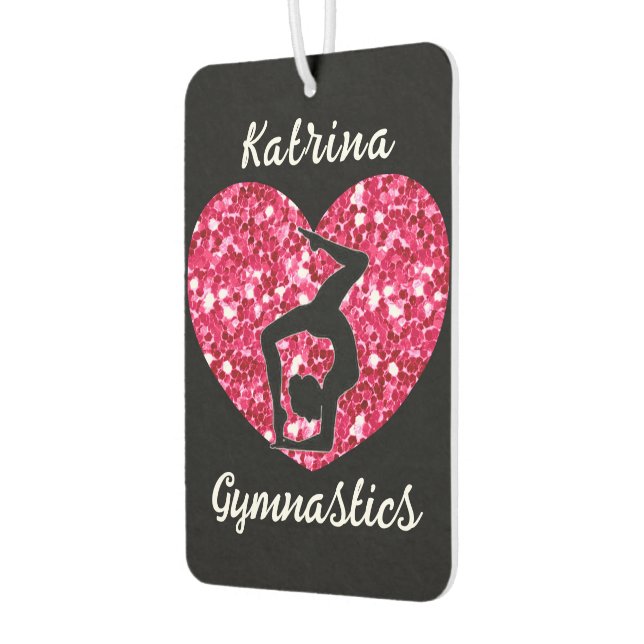Désodorisant Pour Voiture Gymnastique noir et rose chaud Personnalisé (Gauche)