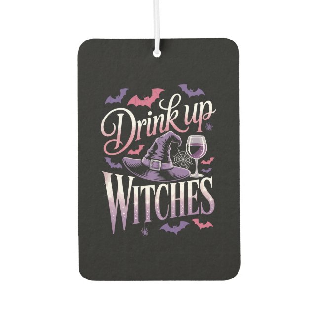 Désodorisant Pour Voiture Halloween Witch Wine � Drink Up (Devant)