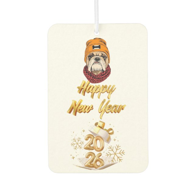 Désodorisant Pour Voiture happy new year 2026 (Devant)