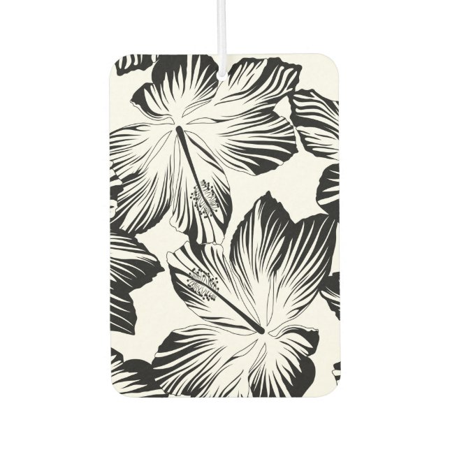 Désodorisant Pour Voiture hibiscus noir et blanc (Devant)