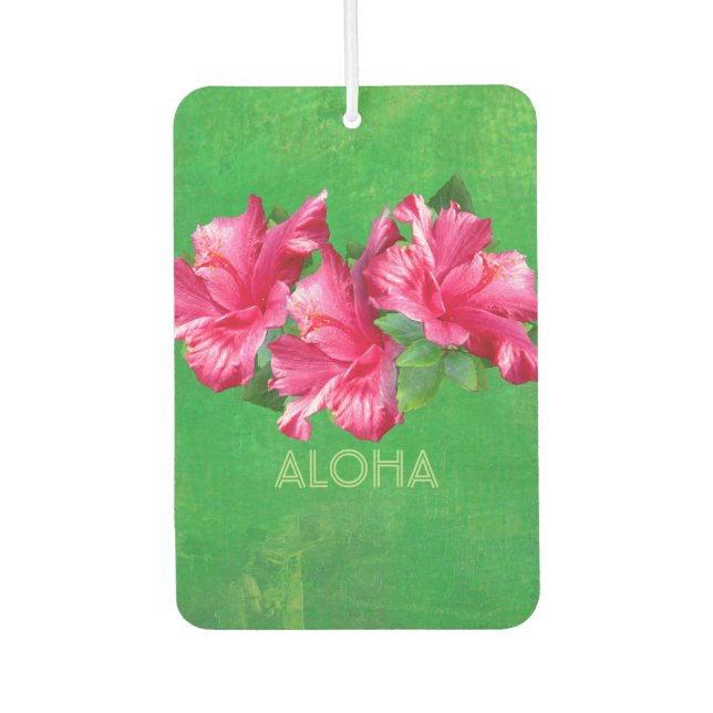 Désodorisant Pour Voiture Hibiscus rose gai fleurit Personnalisé (Devant)