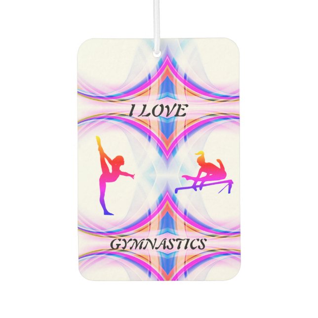 Désodorisant Pour Voiture "I Love Gymnastique" Air Freshener (Devant)