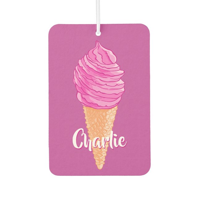 Désodorisant Pour Voiture Ice Cream nom personnalisé voiture air fraicheur (Devant)