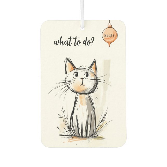 Désodorisant Pour Voiture Illustration de chats doux (Devant)