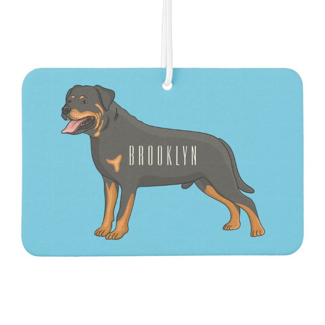 Désodorisant Pour Voiture Illustration de chien Rottweiler (Devant)