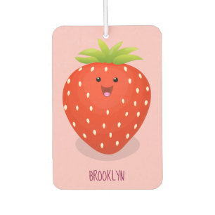 Désodorisant Pour Voiture Illustration de la fraise Cute kawaii