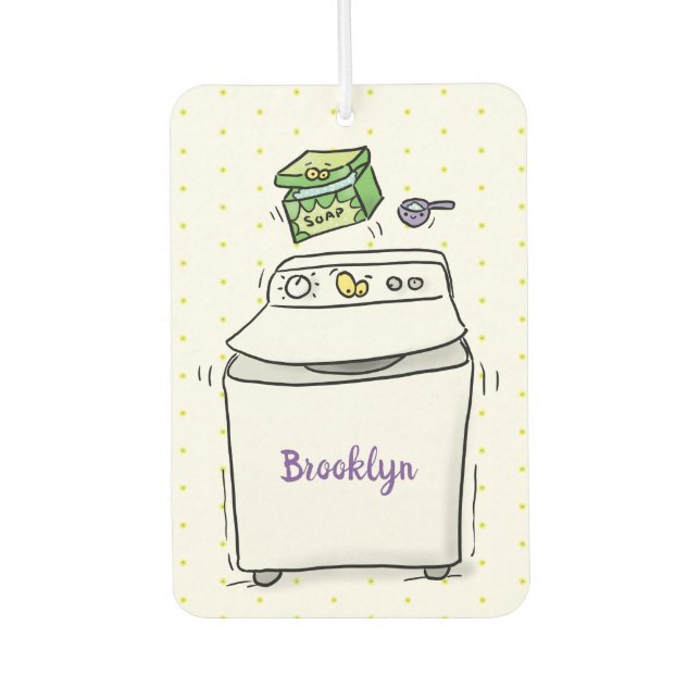 Désodorisant Pour Voiture Illustration de lave-linge mignonne (Devant)