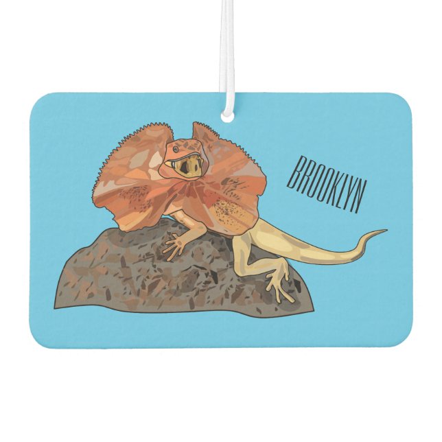 Désodorisant Pour Voiture Illustration de lézard à col frisé (Devant)