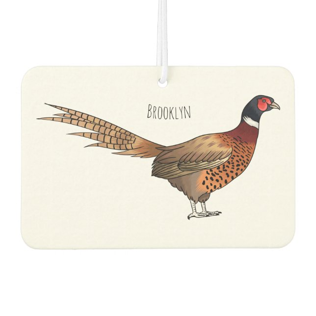 Désodorisant Pour Voiture Illustration d'oiseau faisan à cou circulaire (Devant)