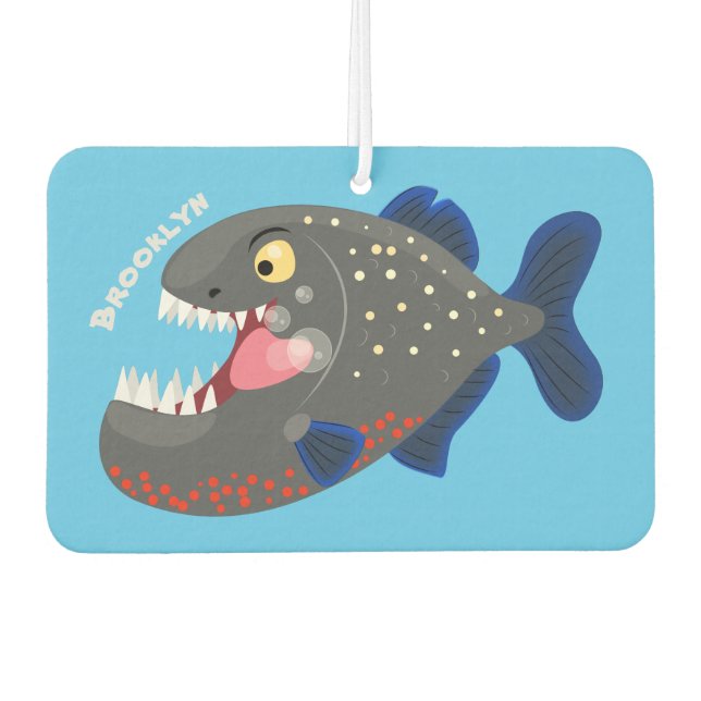 Désodorisant Pour Voiture Illustration drôle de piranha affamée (Devant)