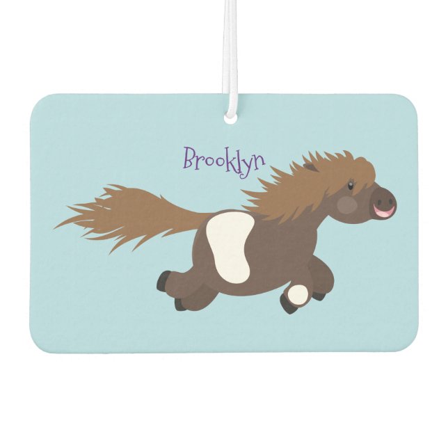 Désodorisant Pour Voiture Illustration d'un poney de Shetland mignon (Devant)