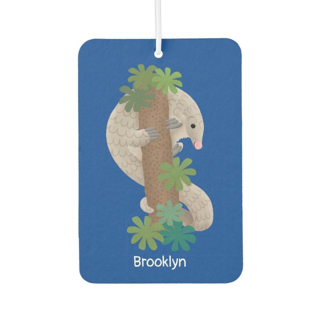Désodorisant Pour Voiture Illustration d'une anteure de pangolin mignonne (Devant)