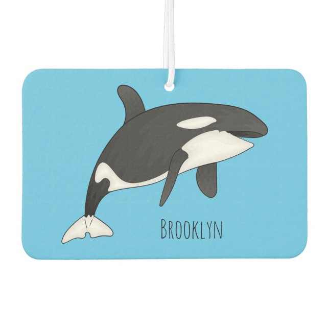 Désodorisant Pour Voiture Illustration d'une baleine tueuse (Devant)
