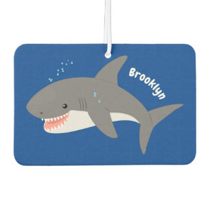 Désodorisant Pour Voiture Illustration joyeuse du grand requin blanc