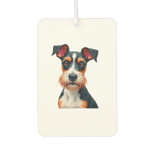 Désodorisant Pour Voiture Illustration Rétro de Portrait de Chien Coloré Vin