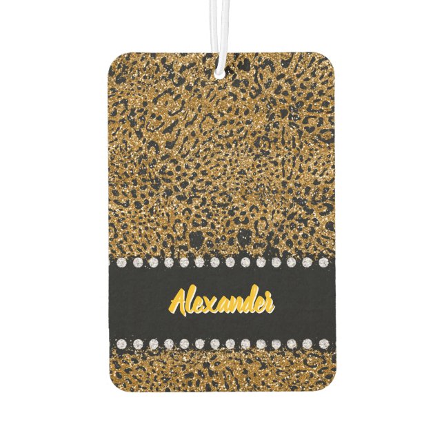 Désodorisant Pour Voiture Impression Jaguar scintillante aux accents joaillé (Dos)
