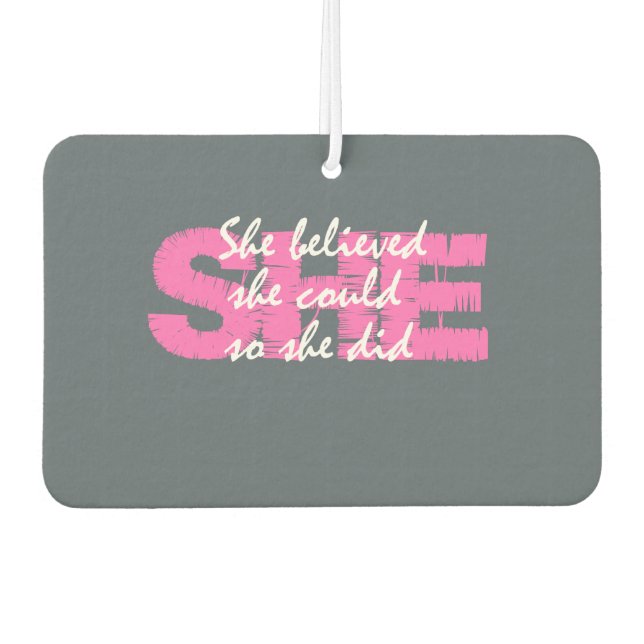 Désodorisant Pour Voiture Inspirationnelle et motivationnelle Elle cite Grey (Devant)