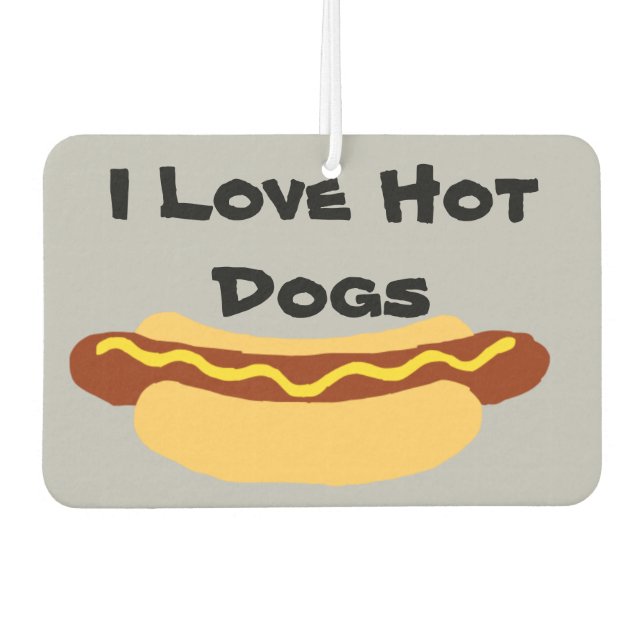 Désodorisant Pour Voiture J'Aime Les Chiens Chauds (Devant)