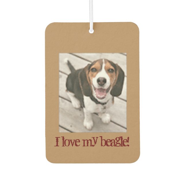 Désodorisant Pour Voiture J'aime mon beagle Car Air Freshener (Devant)