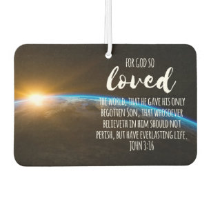 Désodorisant Pour Voiture Jean 3:16 Bible Verse Christian