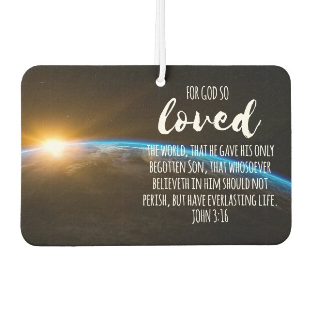 Désodorisant Pour Voiture Jean 3:16 Bible Verse Christian (Devant)
