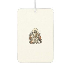 Désodorisant Pour Voiture Jésus et Chats Vintage