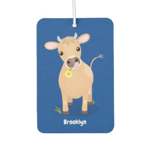 Désodorisant Pour Voiture Joli joli maillot de vache et dessin de fleurs