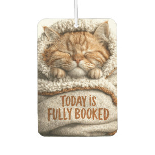 Désodorisant Pour Voiture Joli petit chat roux endormi enveloppé dans une co