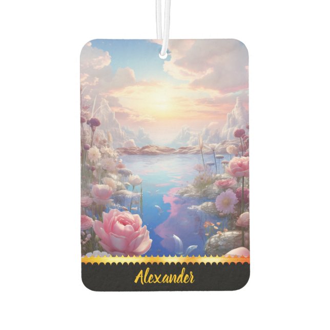 Désodorisant Pour Voiture Joueur d'air avec fleurs calmes (Dos)