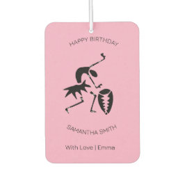 Désodorisant Pour Voiture Joyeux Anniversaire Super danseuse silhouette rose