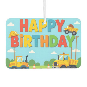 Désodorisant Pour Voiture Joyeux anniversaire thème constructeur de bâtiment