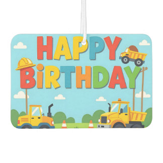 Désodorisant Pour Voiture Joyeux anniversaire thème constructeur de bâtiment