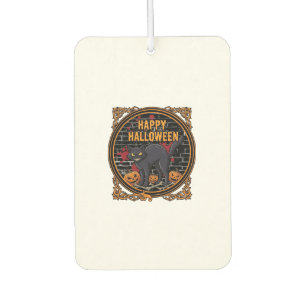 Désodorisant Pour Voiture Joyeux Halloween Chat Noir Citrouilles Os_1