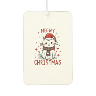 Désodorisant Pour Voiture Joyeux Noël amateur de chat drôle de fêtes de fin