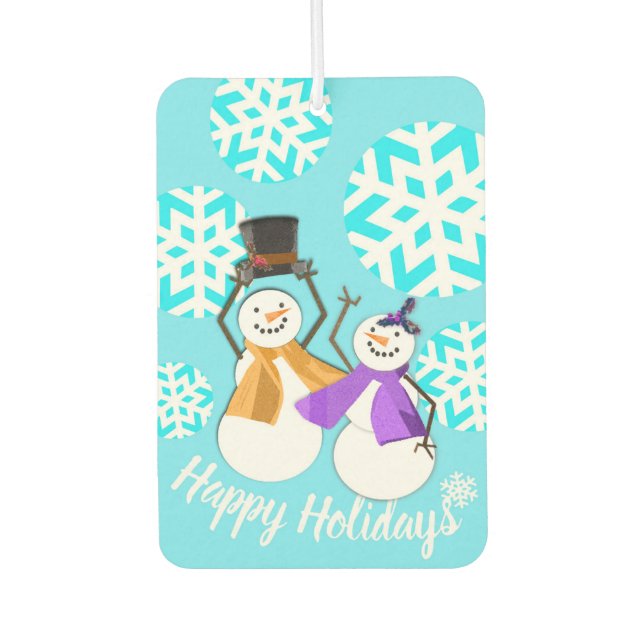 Désodorisant Pour Voiture JOYEUX VACANCES : Amis d'hiver (Devant)