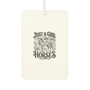 Désodorisant Pour Voiture Juste une fille qui aime les chevaux dessin floral