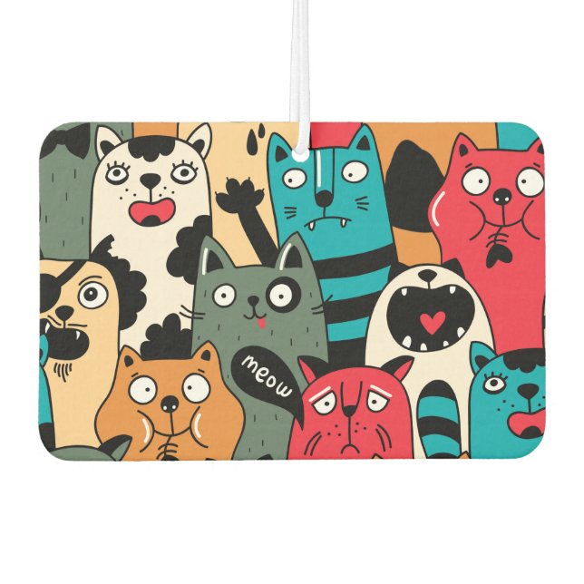 Désodorisant Pour Voiture La foule des chats (Devant)