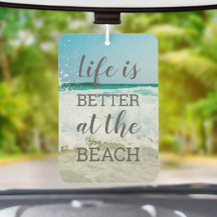 Désodorisant Pour Voiture La vie est meilleure à la plage Sable et vagues Ph