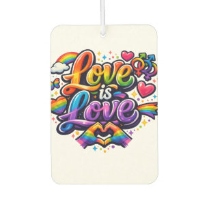 Désodorisant Pour Voiture L'amour est l'amour – Typographie de la fierté arc