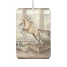 Le cheval savant bondissant d'un livre
