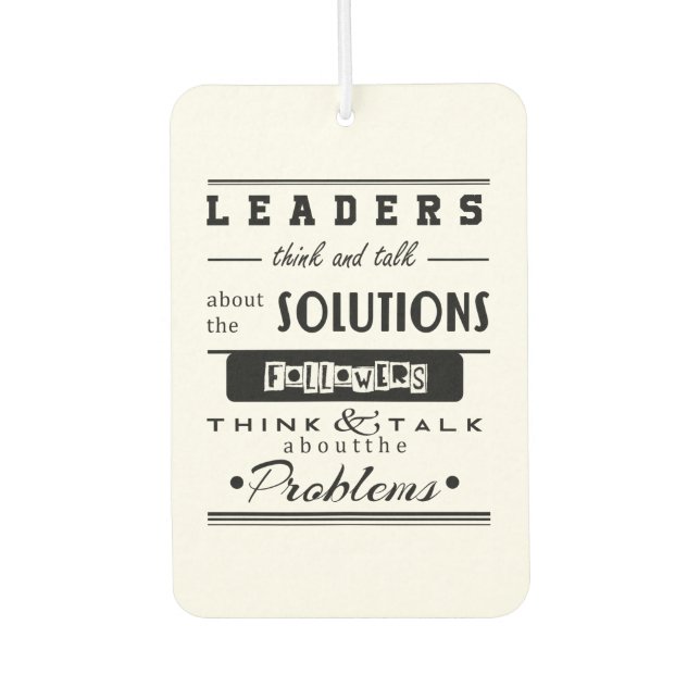 Désodorisant Pour Voiture leaders motivation citation noir & blanc inspirant (Devant)