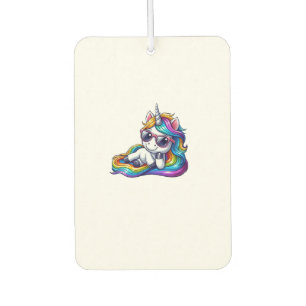 Désodorisant Pour Voiture Licorne Arc-en-Ciel Cool avec Lunettes de Soleil D