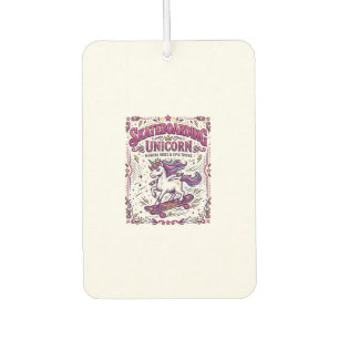 Désodorisant Pour Voiture Licorne Skateboarding Licorne Stylée Fond Blanc