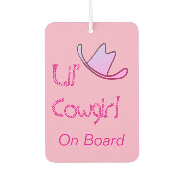 Désodorisant Pour Voiture Lil' Cowgirl On Board Western Baby (Devant)