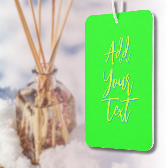 Désodorisant Pour Voiture Lime 3D Azure Modern Text Funny Electric Green (Créateur téléchargé)