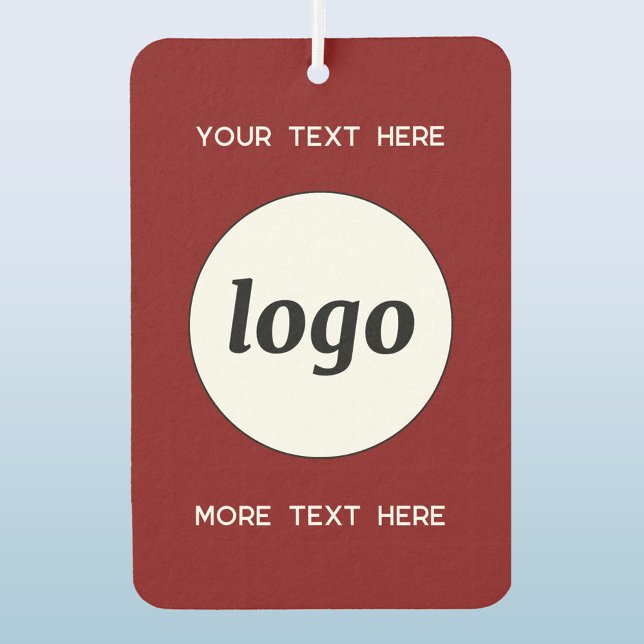 Désodorisant Pour Voiture Logo Avec Texte Entreprise Promotion Bourgogne Rou (Simple logo with custom text business branding promotional motor vehicle car air freshener)