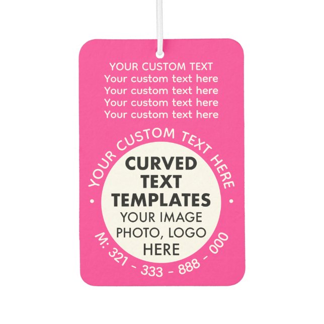 Désodorisant Pour Voiture Logo Promotionnel PINK Car Air Freshener (Devant)