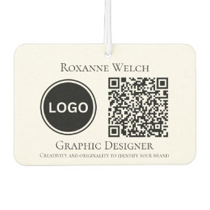 Désodorisant Pour Voiture Logo rond Code QR Entreprise Grand
